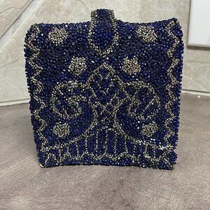 Navy & Gold Beaded Purse